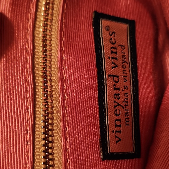 Vineyard Vines Beige Clutch Or Make Up Bag with Silver And Rhinestone Accents - Picture 4 of 6